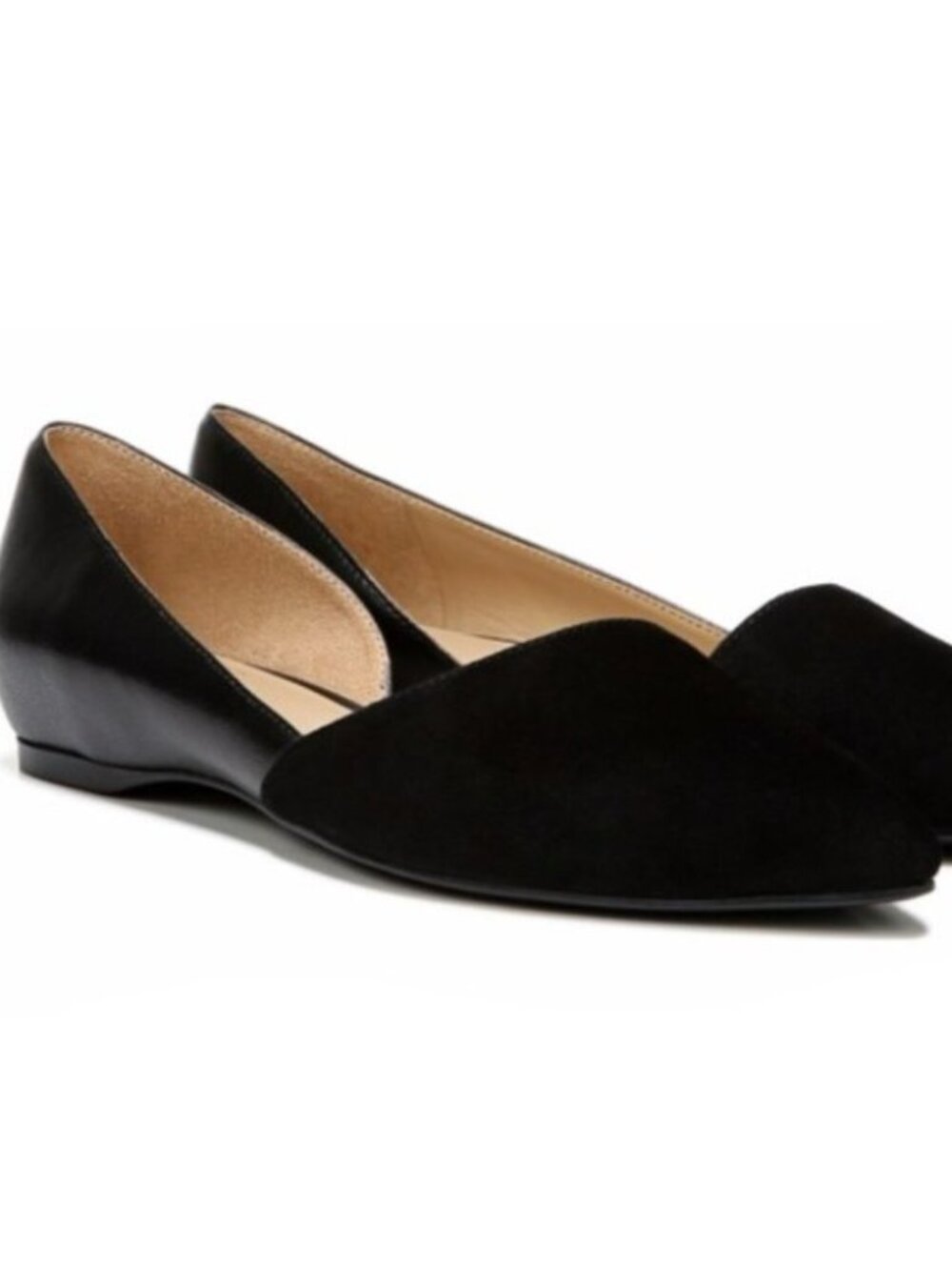 NATURALIZER Samantha D'Orsay Leather Suede Flat Shoes Size 9 New w/Flaws